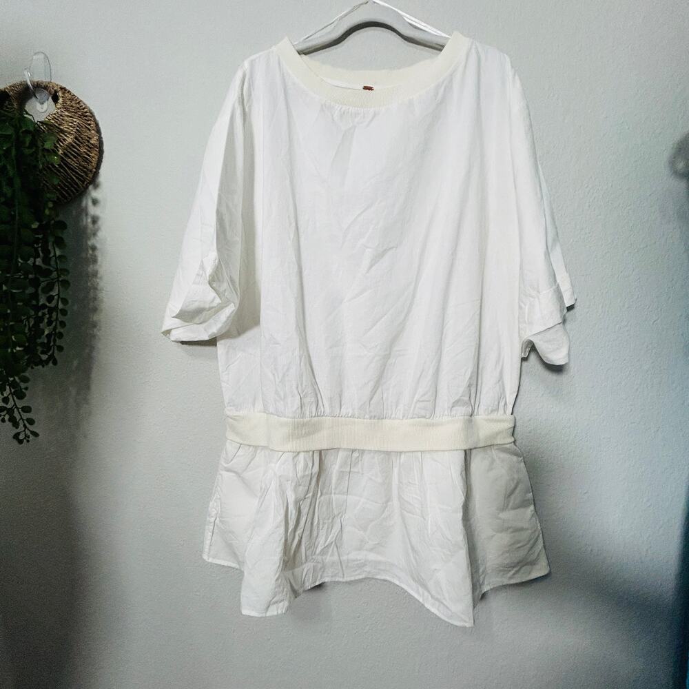 NEW Free People Astrid Optic White Shirt Dress Drop Waist Size Small Womens - Picture 2 of 15
